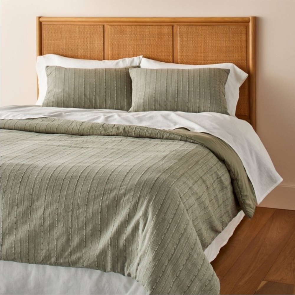 Queen Sage Green Duvet Cover and Shams